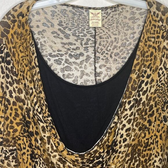 Faded Glory Animal Print Layered Top - Picture 4 of 6